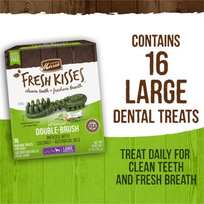 Image showing 7 th Merrick Fresh Kisses Grain Free Coconut Oil & Botanicals Large Dental Dog Treats, 27 oz., 16 ct.