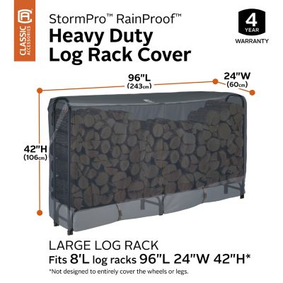 Image showing  StormPro Waterproof Heavy-Duty Log Rack Cover, Large