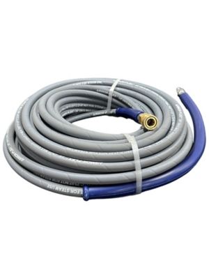 Image showing  3/8 in. x 100 ft. Gray Pressure Washer Replacement Hose, 4,200 PSI, Non-Marking with Quick Disconnects, AHS285