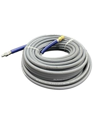 Image showing  3/8 in. x 100 ft. Gray Pressure Washer Replacement Hose, 4,200 PSI, Non-Marking with Quick Disconnects, AHS285