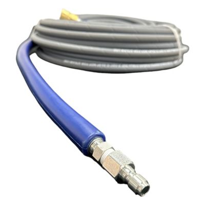 Image showing  3/8 in. x 100 ft. Gray Pressure Washer Replacement Hose, 4,200 PSI, Non-Marking with Quick Disconnects, AHS285
