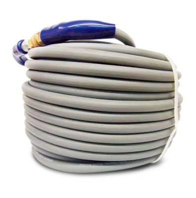 Pressure-Pro 3/8 in. x 200 ft. 4,000 PSI Gray Non-Marking Pressure Washer Hose with Quick Connects, 250 Degrees F