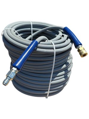 Pressure-Pro 3/8 in. x 200 ft. 4,000 PSI Gray Non-Marking Pressure Washer Hose with Quick Connects, 250 Degrees F