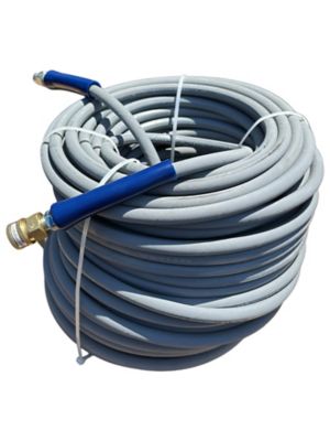 Image showing  3/8 x 200 ft. Gray Pressure Washer Replacement Hose, 4,200 PSI, Non-Marking with Quick Disconnects