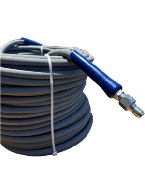 Image showing  3/8 x 200 ft. Gray Pressure Washer Replacement Hose, 4,200 PSI, Non-Marking with Quick Disconnects