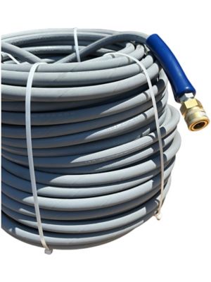 Image showing 5 th Pressure-Pro 3/8 x 200 ft. Gray Pressure Washer Replacement Hose, 4,200 PSI, Non-Marking with Quick Disconnects