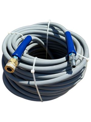 Pressure-Pro 3/8 in. x 150 ft. 4,000 PSI Gray Non-Marking Pressure Washer Hose with Quick Connects, 250 Degrees F