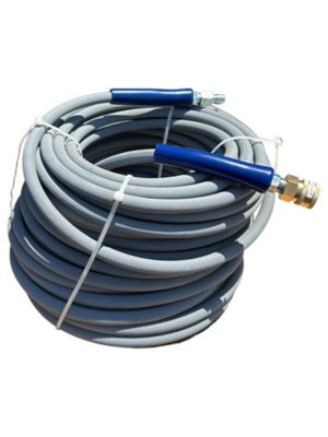 Image showing  3/8 x 150 ft. Gray Pressure Washer Replacement Hose, 4,200 PSI, Non-Marking with Quick Disconnects