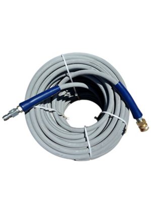 Image showing 6 th Pressure-Pro 3/8 x 150 ft. Gray Pressure Washer Replacement Hose, 4,200 PSI, Non-Marking with Quick Disconnects