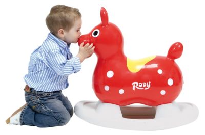 Image showing  Rody Horse Inflatable Ride-On Toy, Ages 3-5, Red