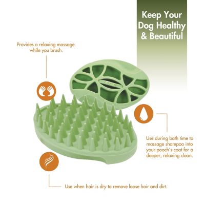 Image showing  Rubber Dog Curry Brushes, Soft Grip