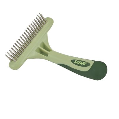 Safari Dog Double Row Undercoat Rake with Rotating Pins, Green, Medium / Large (6.25 in. L x 4.25 in. W), W6192 NCL00