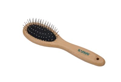 Safari Wire Pin Dog Brush with Bamboo Handle, Pin, Small (7.75 in. L x 2.25 in. W), W6441 PINSML