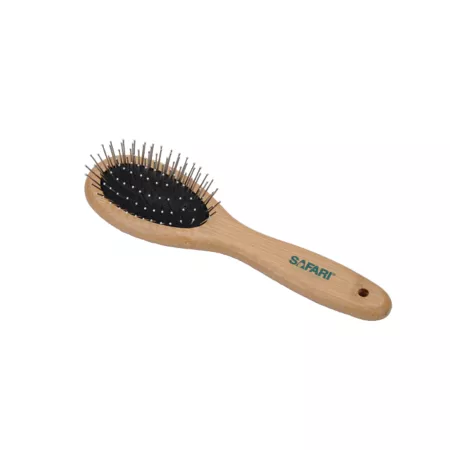 Safari Wire Pin Dog Brush with Bamboo Handle Pin Small (7.75 in L x 2.25 in L) W6441 PINSML Pet Brushes & Combs