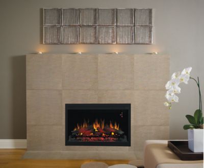 Image showing  Electric Indoor Traditional Built-In Fireplace Insert, 36 in., 120V