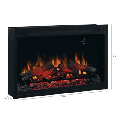 Image showing  Electric Indoor Traditional Built-In Fireplace Insert, 36 in., 120V