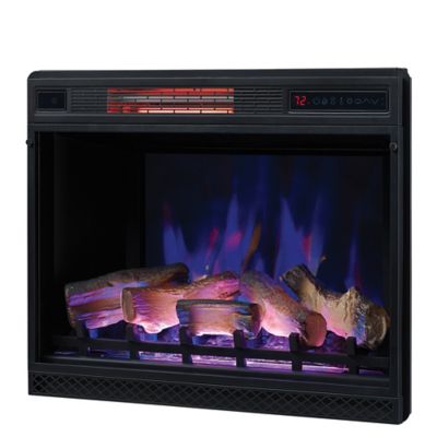 Image showing  29.13 in. 3D Infrared Quartz Electric Fireplace Insert with Safer Plug and Safer Sensor
