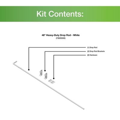 Image showing  48 in. Heavy-Duty Drop Rod- White, 73025500