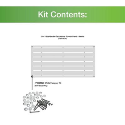 Image showing  4 ft. x 2 ft. Decorative Screen Panel, Boardwalk White