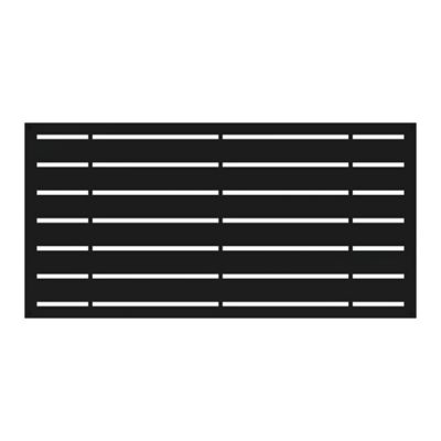 Barrette Outdoor Living 4 ft. x 2 ft. Decorative Screen Panel, Boardwalk, Black