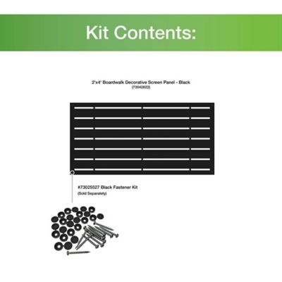 Image showing  4 ft. x 2 ft. Decorative Screen Panel, Boardwalk, Black