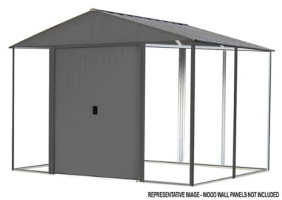 Arrow Ironwood Galvanized Steel Hybrid Shed Kit, Anthracite, 8 ft. x 10 ft.