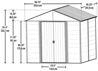 Image showing  Ironwood Galvanized Steel Hybrid Shed Kit, Anthracite, 8 ft. x 10 ft.