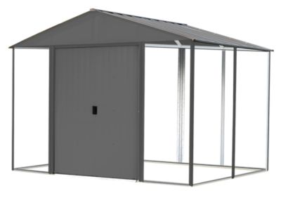 Arrow Ironwood Galvanized Steel Hybrid Shed Kit, Anthracite, 10 ft. x 8 ft.