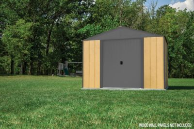 Image showing  10 ft. x 12 ft. Ironwood Galvanized Steel Hybrid Shed Kit, Anthracite