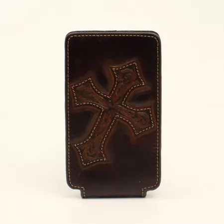 Nocona Cell Phone Case Medium Diag Cross Medium Brown Cell Phone Holders & Pouches