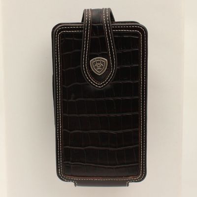 Ariat Large Crocodile Print Brown Cell Phone Case