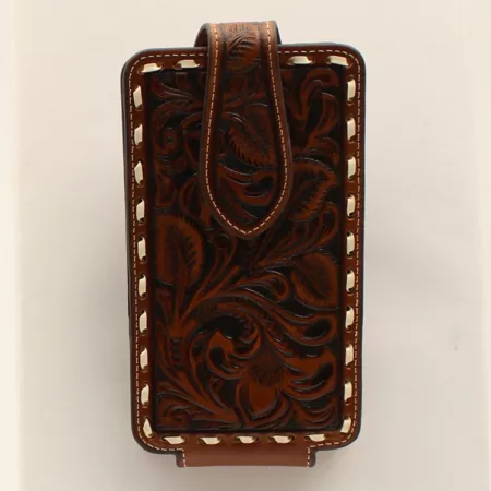 Ariat mobile phone case large embossed floral pattern brown Cell Phone Holders & Pouches