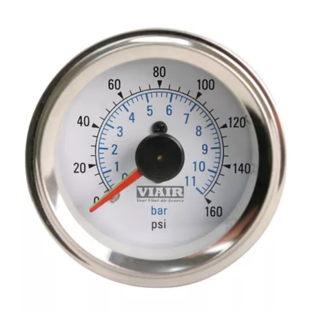 VIAIR Dual Needle Tire Pressure Gauge 160 PSI 2 in White Face Tire Pressure Gauges