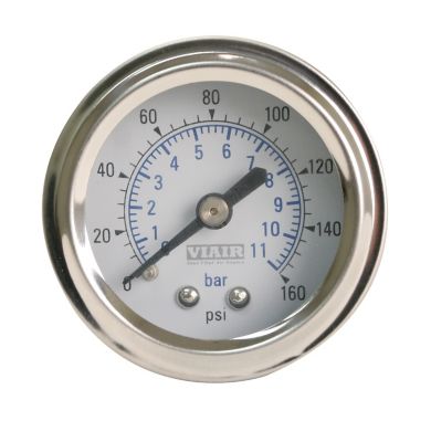 VIAIR 160 PSI 1.5 in. Single Needle Gauge, No Light