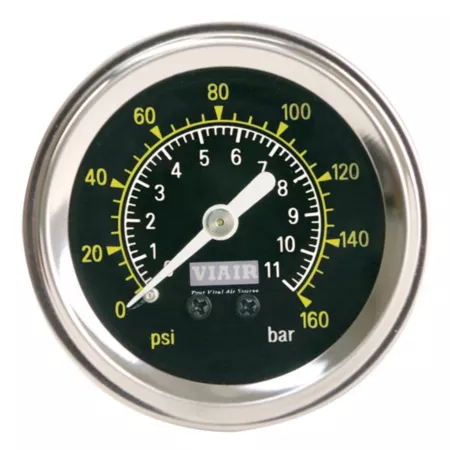 VIAIR Single Needle Air Pressure Gauge 160 PSI 1.5 in. Tire Pressure Gauges