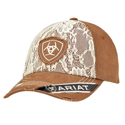 Ariat Women's Vintage Lace Baseball Cap, Brown