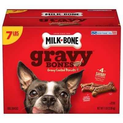 Milk-Bone GravyBones Small Chicken, Beef, Liver and Bacon Flavor Dog Biscuit Treats, 7 lb.