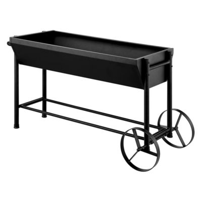 Image showing  5.3 ft. Steel Rolling Planter, 49 in. x 23 in.