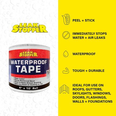 Image showing  4 in. x 10 ft. Rubber Flexx Waterproof Tape