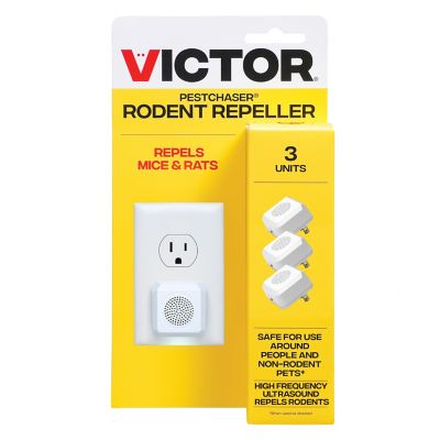 Victor PestChaser Rodent Repellent with Nightlight, 3-Pack, 1.69 in. x 1.75 in. x 1.75 in.