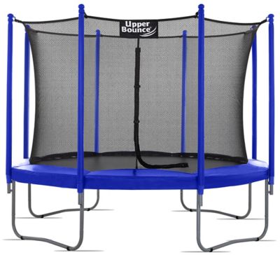 Upper Bounce 10 FT Round Trampoline Set with Safety Enclosure System - Outdoor Trampoline for Kids - Adults, UBSF01-10
