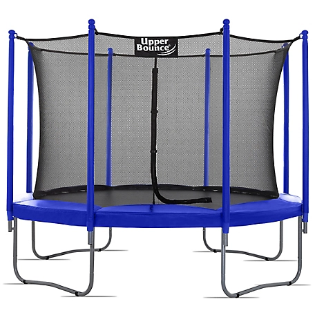 Upper Bounce 10 FT Round Trampoline Set with Safety Enclosure System - Outdoor Trampoline for Kids - Adults, UBSF01-10
