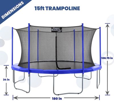 Image showing  Machrus Upper Bounce 15 ft. Round Trampoline Set with Safety Enclosure System, Outdoor Trampoline for Kids & Adults