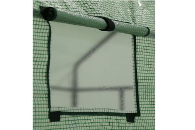 Image showing  117 in. x 67 in. x 83 in. Machrus 2-Tier 12-Shelf PE Replacement Cover for Outdoor Walk in Greenhouse