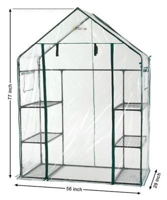 Image showing  29in L x 56in W x 77in H - Greenhouse Replacement Cover for Your Outdoor Walk in Greenhouse - Clear