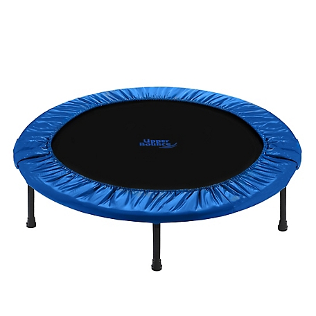 Upper Bounce 36 in. Mini 2-Fold Rebounder Fitness Trampoline with Carry Bag, Blue, 7 in. H, 200 lb. Capacity