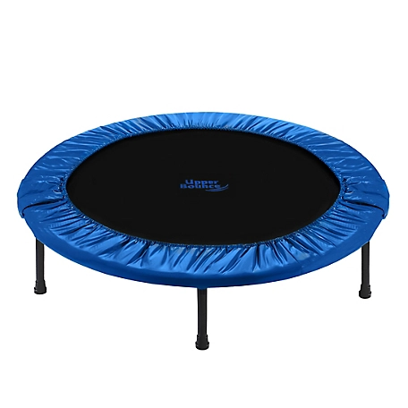 Upper Bounce 36 in. Mini 2-Fold Rebounder Fitness Trampoline with Carry Bag, Blue, 7 in. H, 200 lb. Capacity