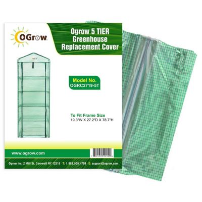 Image showing  Premium Replacement Cover for 5 Tier Mini Greenhouse - Clear - Fits Frame 19in L x 27in. W x 79in. H