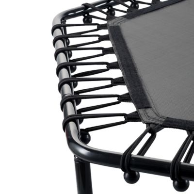 Image showing  Machrus 50 in. Mini Hexagonal Rebounder Fitness Trampoline with Adjustable T-Shaped Handrail - Yellow