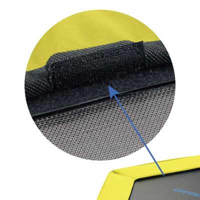 Image showing 5 th Upper Bounce Machrus 50 in. Mini Hexagonal Rebounder Fitness Trampoline with Adjustable T-Shaped Handrail - Yellow